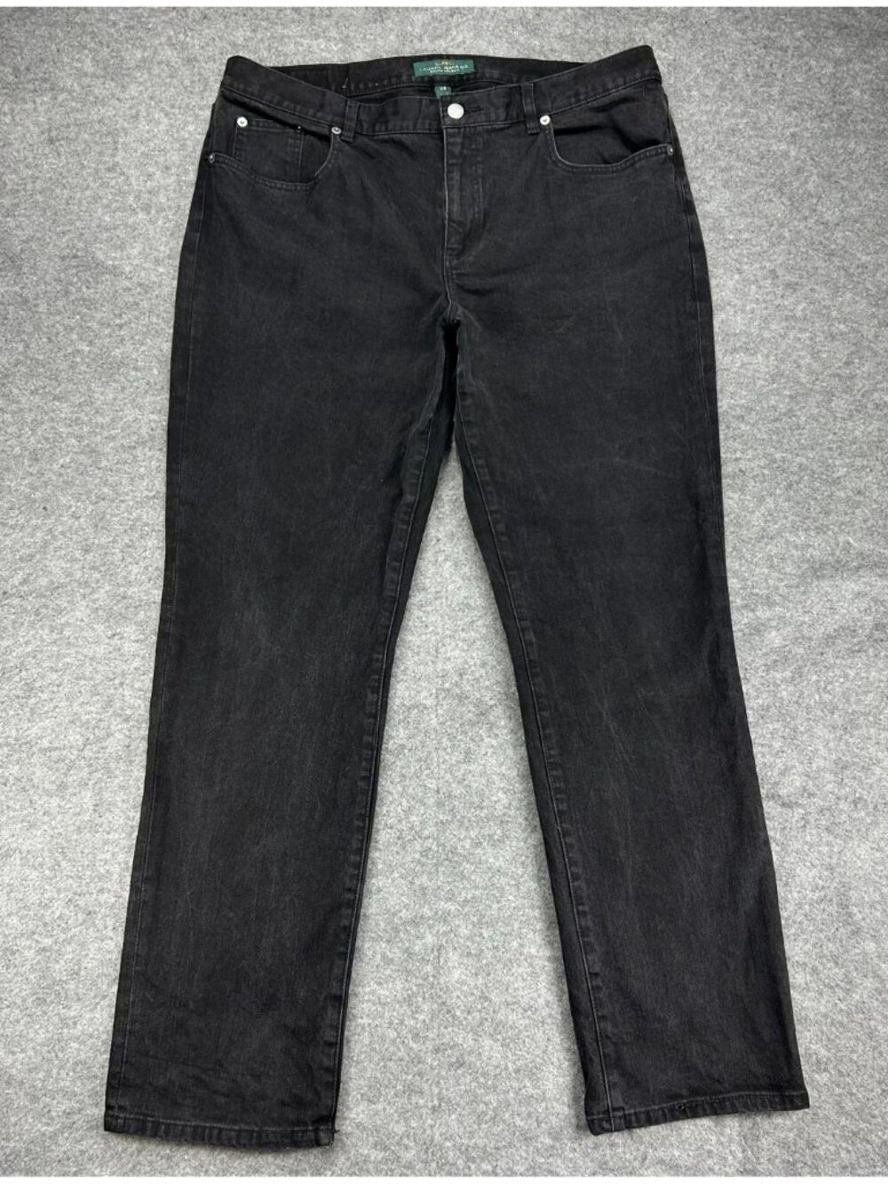 LRL Ralph Lauren Classic Straight Leg Jeans Womens‎ 14W Black Denim 5-Pocket
